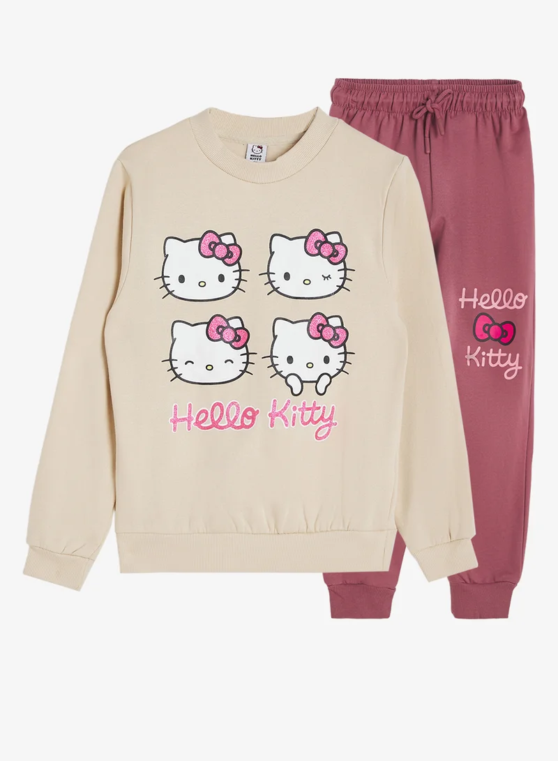 سانريو طقم سويت شيرت وبنطلون هالو كيتي للأطفال